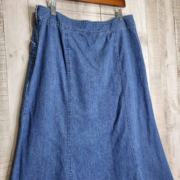 Vintage Pendleton Blue Midi A-Line Jean Skirt. Size 16 - Picture 8 of 11